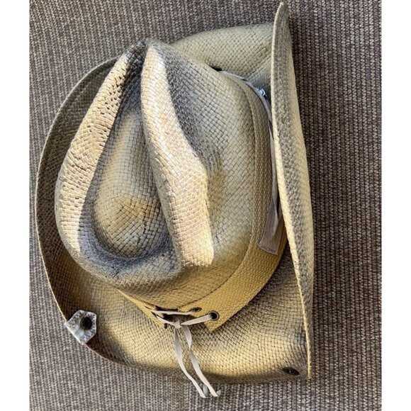 Peter Grimm Keith Style Natural Fiber Weave Drifter Cowboy Hat Adorned Sz OS main image 7